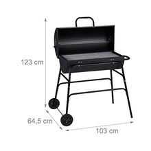 Relaxdays Griglia Portatile XXL, Instant Barbecue con Coperchio, Aerazione Regolabile, Stabile,HLP 96,5x103x64,5 cm,Nero
