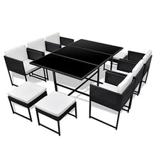 Tidyard Set Tavolo e Sedie per Esterni, Mobili da Giardino 27 pz in Polirattan Leggero Nero