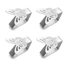 KFEK - 4 clip per tovaglia in metallo, per tavoli spessi, in acciaio inox, per casa, picnic, barbecue, matrimoni, feste fai da te (farfalla)