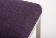CLP Sgabello Alto in Acciaio Inox Paros in Stoffa I Sgabello Bar Imbottito Alt. 77 CM I Sedia Cucina Design con Schienale, Colore:Viola