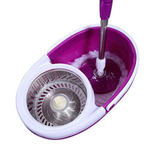 SSAYY Spray Mop Mop in Microfibra Ultra Sottile con Testa Rotante A 360 Gradi con Secchio in Acciaio Inossidabile I Materiali di Pulizia per La Casa Viola Si Muovono in Modo Flessibile