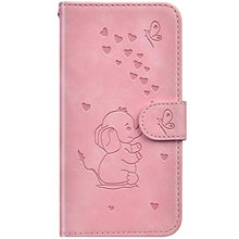 Robinsoni Custodia Compatibile con Samsung Galaxy A10 Case Portafoglio Cover Libro Case Dumbo Stampato Pelle PU Antiurto Case Wallet Taccuino Cover Libretto Cartone Animato Case Folio Flip Cover Rosa