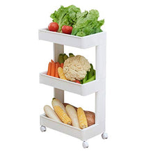 &ripiano di stoccaggio Scaffalature Home Salotto Cucina Frutta e verdura 3-layer Scaffale da terra Scaffalatura Mensola di finitura bianca Scaffale di finitura