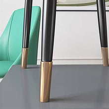 Arredamento Set Di 4 Sedie Da Pranzo In Accento, Pelle PU Impermeabile Rivestita Con Gambe In Metallo Oro Nero, Bancone Della Cucina Occasionale Sedie Laterali Soggiorno Con Braccioli Lounge Ufficio R