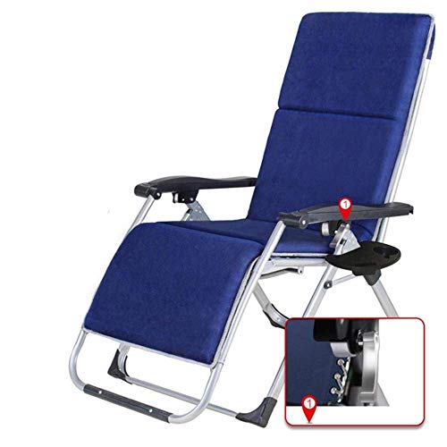 Generic Brands Utile Sedia Pieghevole da Esterno con Poggiapiedi E Cuscini Campeggio da Viaggio Patio Sedie Heavy Duty Reclinabili Blu