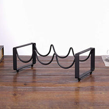 Yardwe Porta bottiglie da vino del cavo del metallo supporto di esposizione del vino del basamento del supporto del vino di posizione per l'accessorio domestico (3 bottiglie Holds)