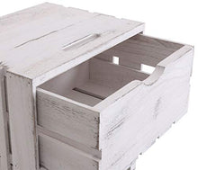 Mendler Comodino cassettiera HWC-C62 serie Vintage 2 cassetti - bianco
