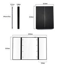 YROAR Specchio per Il Trucco Tri-Sided Pieghevole di Forma Quadrata a LED Portatile Vanità di Bellezza