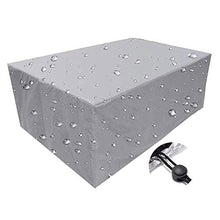 Q&Z Coperture per Giardino,Impermeabile Copertura della Mobilia Anti Vento Copertura per Mobili per Set Arredo Giardino Rettangolare Protezioni del Patio Compatibile con Tavolo Sedia Divano