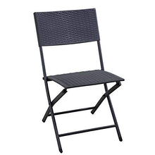 Vacchetti Giuseppe Set Giardino Tavolo e Sedie Pieghevoli, in Rattan e Alluminio, Marrone, per Balcone e Esterno