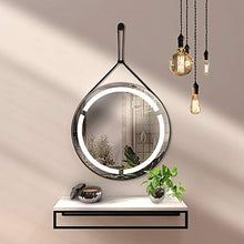 styleglass Specchio Bagno Tondo Retroilluminato a LED Ring, Diamentro 60 cm, Specchio Parete con Cornice in Ecopelle,Spessore Vetro 4mm, Kit Fissaggio Murale Incluso, Grado di Protezione IP20