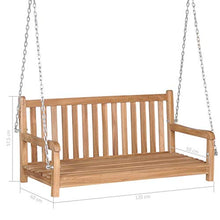 Tidyard Dondolo in Legno Massello di Teak,Tettuccio Parasole Regolabile 120x60x57,5 cm Marrone