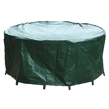 PJDH DH11065EU - Copertura rotonda per mobili da giardino, 190 x 80 cm, copertura per tavolo e sedie, in rattan