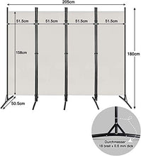 Froadp 205x180cm Paraventi Camera da Letto Schermo Pieghevole Pannello Divisorio Privacy Parasole Protettivo Pareti Mobili da Parete per Patio Balcone Giardino(Beige)