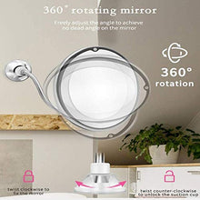 Specchio cosmetico illuminato con ingrandimento 10x, rotazione a 360°, specchio da barba con ventosa e collo di cigno flessibile