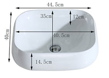 Eridanus Serie Kengo, Lavabo di Ceramica Bianco Lusso Lavandino Lavello Lavamano Lavabo da Appoggio Rettangolare Quadrato Bacinella Lavandino Lavello per Bagno Casa Bidet Lavabo