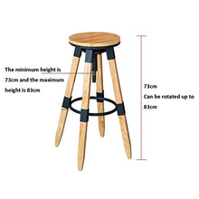 Sedia Con Sgabello Alto Regolabile, Sgabelli Da Bar Nordici in Legno Massello Le Sedie Da Bar Per Il Tempo Libero A Casa Possono Essere Utilizzate in Armadietti Da Cucina, Ristoranti,Wood color