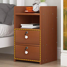 Comodino Filetto Mini Assemblea Domestica Camera con la Serratura Storage Box Piccolo Ultra Narrow Studio Locker FANJIANI (Color : Red Walnut, Size : 20X32X60cm)