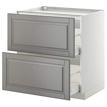 MAXIMERA/METOD base cabina f piano cottura/2 frontali/2 cassetti 80x61.8x88 cm bianco/Bodbyn grigio