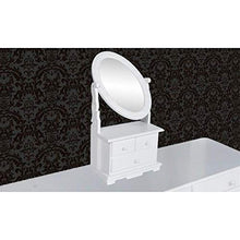 QWSX Design Semplice Armadietto di vanità Moderno con Ovale Specchio Tilting Mirror of Pine Wood Jewelry Cabinet Comò con Due cassetti for Camera da Letto Alta qualità (Color : White)