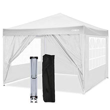 COBIZI Gazebo da Giardino 3 x 3 m Gazebo Pieghevole Impermeabile, con 4 pareti Laterali e Gambe Regolabili e Finestra per Giardino, per Giardino, Picnic, Spiagge, Feste, attività all'Aperto(Bianco)
