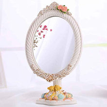 WWEIWU Pulito e Luminoso Specchio Creativo Principessa Specchio Specchio Desktop Specchio Portatile HD cosmetico Resina Desktop Singolo Viso di Bellezza Salon