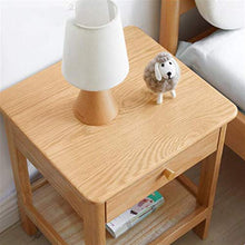Outtw Comodino,Tavolino Laterale Tavolino di estremità del Look di Legno, Comodino del Tavolo Quadrato con Vano Aperto Retro, Comodino di Stoccaggio dello Scaffale con 1 Cassetto (Color : Natural)