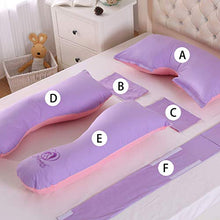 Full Body maternità Cuscino di U Gravidanza a Forma di Cuscino in Cotone con Zip Staccabile in Cotone Bolster Gravidanza Cuscino Lavabile, Viola, 140x80cm Huangwei7210