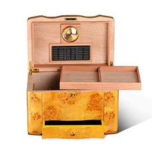 WY-YAN Legno di Cedro di Due Pallet cassetto Humidor Messa Giallo