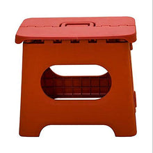 WYB Sgabello Pieghevole in plastica, Sgabello con Manico, Piccoli sgabelli Domestici, Sgabello da Pesca Portatile all'aperto, Forte capacità di Trasporto (Rosso)