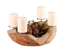 Ambientehome Adventskranz Adventsschale Teak rund Circa 25 cm Wurzelschale Wurzelholz Holzschale Teakschale Dekoschale Corona dell'Avvento, Rotonda, radice di Legno, Ciotola Decorativa, Marrone