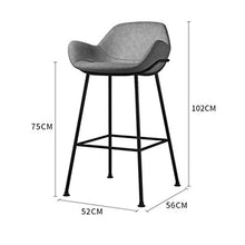 TXXM, sgabello da bar, alla moda, creativo, sedia da bar e da bar con schienale alto, girevole, sgabello per la colazione, ristorante, sgabello (colore: marrone, dimensioni: 75 cm)