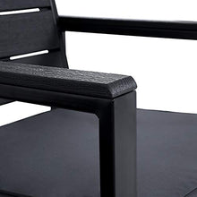SONGMICS Set di 3 Mobili da Giardino, Salotto da Giardino con 2 Sedie, 1 Tavolino, 2 Cuscini Sfoderabili, Struttura in Ferro, Nero GGF03BK
