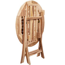 PrimeMatik - Tavolo da Giardino Rotondo Pieghevole 80 cm in Legno di Teak Certificato