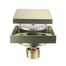 Nosterappou Bagno Cucina Bagno Scarico a Pavimento in Oro Spazzolato Scarico Pavimento Deodorante Quadrato, Grande Design di drenaggio per Mantenere Asciutto al Coperto - Facile da Mantenere