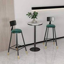 TopJiä Velluto con Schienale Sgabelli da Bar 65cm,Sgabello da Bar con Poggiapiedi Moderni Bar Seggiolone,seggiola da Bar Domestico Girevole Sedia,portante di Carico 150kg,Nero