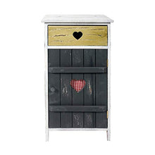 Mobili Rebecca® Comodino Armadietto 1 Cassetto 1 Anta Grigio Vintage Romantico Bagno Cucina (Cod. RE4897)