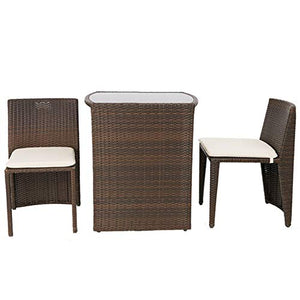 Set di Mobili da Giardino per Esterni, 3 Pezzi di Sedie di Vimini E Set di Combinazioni di Tavolini da caffè Semplici Mobili da Conversazione Casual da Giardino Facile da Riporre