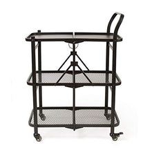 Quattro Ruote portatile strumento di archiviazione Carrello Scaffalatura mobile in metallo comoda cucina pieghevole di grande capacità piccolo appartamento piccolo ristorante nero 64X35X90cm Utility C