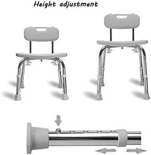 GNLIAN HUAHUA Sedili da Doccia Sgabelli Sgabello Blu Comfort Schienale Bath Chair Anziani/disabili/Incinta Regolabile in Lega di Alluminio da Bagno Sgabello Antiscivolo Presidente Max.136kg