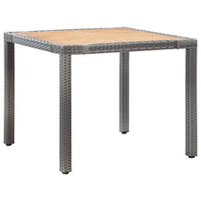 Festnight 5 pz Set da Pranzo da Giardino con Cuscini in Polyrattan Set Tavolo e Sedie da Pranzo da Giardino Esterno Tavolo Quadrato e 4 Poltrone in Rattan Grigio