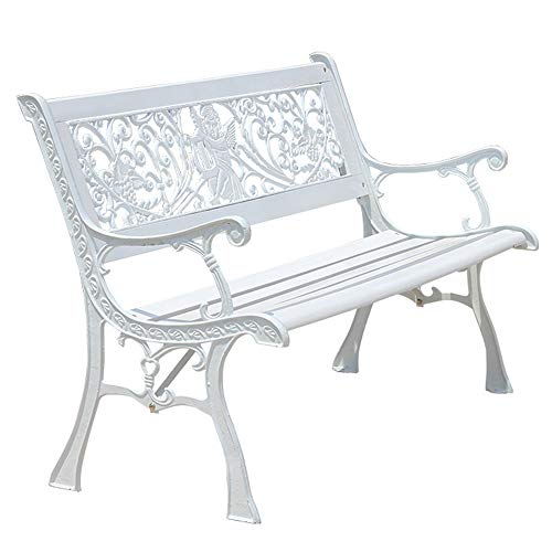 Panchina per Terrazza da Parco Panchina per Tempo Libero, Panca da Giardino in Ghisa Resistente Alle Intemperie Lunga Durata, Panchine Decorative da Giardino per Cortili e Portici, Panca 2-3 Posti