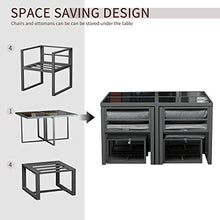 giordano shop Set Tavolo con 4 Sedie e 4 Sgabelli da Giardino in Alluminio Grigio
