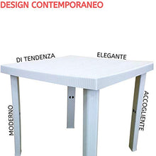 Luxurygarden Tavolo da Esterno in Resina, Quadrato 4 Posti, per Giardino Balcone Terrazza e Bar | 80x80x72h (Bianco)