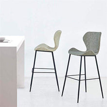 LWW Sgabelli, con il cuoio grigio scuro Faux sedia contatore da pranzo per la cucina Pub Café Gambe alta metallo nero imbottito Sgabelli moderna della base di stile sede di benna,Seatheight75cm