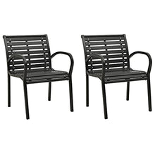 vidaXL 2X Sedie da Giardino Classiche Sedute Poltroncine con Braccioli Ricurvi Robuste Elegante Arredi da Esterno Grigio in Legno e Acciaio