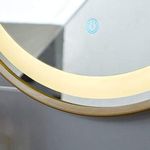 FGDSA Specchio da Bagno, Specchio da Trucco Rotondo in Stile Hollywoodiano, con Specchietto Illuminato da Parete con Luce Bianca (Colore: Oro, Dimensioni: 80 Cm)