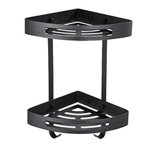 FQYYDD Treppiede da Bagno Mensola da Bagno Appeso a Parete Acciaio Inossidabile 304 Nero Opaco Doppio Ventilatore da Bagno Angolo treppiede.