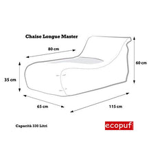 Ecopuf Master Chaise Longue da Esterno - Lettino Sfoderabile in Poliestere con Tasca Laterale