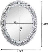 Specchio per Il Trucco del Bagno Ovale Vuoto, Specchio di Bellezza Decorativo da Appendere a Parete Impermeabile, Specchio da toeletta
